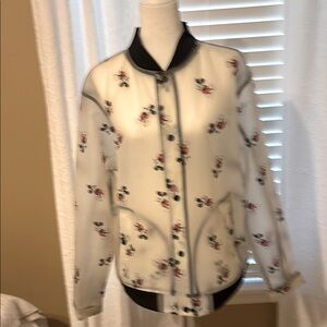 Disney White and Black Mickey Mouse Bomber Jacket